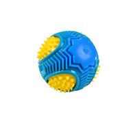 Love Story, Giocattolo palla rimbalzante rotondo con gommini sonori TPR D10Cm Blu Giallo