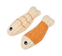LOVE STORY Set di 2 lanugine Pesce 12 x 4 cm Boho Cat Senape