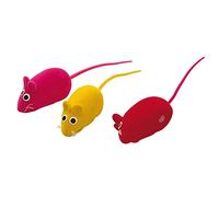 LOVE STORY Set di 3 mouse in poliestere sonoro 4 cm, giallo rosso rosa