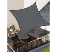 LOVE STORY Vela ombreggiante 2x2m Rettangolare Impermeabile Tenda a Vela Antracite Tenda da sole per esterno，PES Poliéster Protezione UV al 95% per Esterno,Giardino,Terrazzo,Balcone,Patio