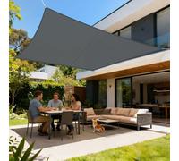 LOVE STORY Vela ombreggiante Impermeabile Rettangolare 2.5x3.5m Tenda a Vela Parasole PES Protección Rayos UV per Esterno, Giardino, Terrazza, Balcone (Antracite)
