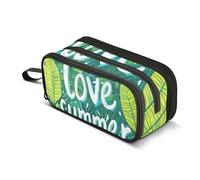 Love Summer - Astuccio per matite con piante, grande capacità, per ragazzi e ragazze, a 3 scomparti, per studenti, cancelleria, pennarelli, per scuola, ufficio, lavoro, Pianta estiva dell'amore,