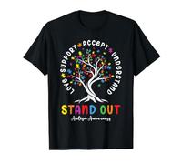 Love Support Accetta Comprendi la consapevolezza dellautismo Autistico Maglietta con Stampa Grafica Economica, Uomo, Nero, M