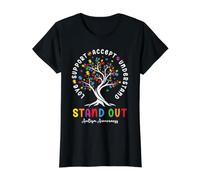 Love Support Accetta Comprendi la consapevolezza dellautismo Autistico Maglietta con Stampa Grafica Economica, Donna, Nero, S