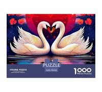 Love Swan Puzzle 1000 Pezzi Love Swan Per Adulti E Bambini Dai 12 Anni Impegnativo E Difficile Giochi Rilassamento E Intelligence,Collezione D'Arte 70x50cm/1000pcs
