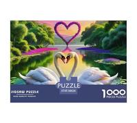 Love Swan Puzzle 1000 Pezzi Love Swan Per Adulti E Ragazzi Impegnativo E Difficile Giochi Rilassamento,Collezione D'Arte 38x26cm/1000pcs