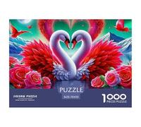Love Swan Puzzle 1000 Pezzi Per Adulti E Bambini Da 14 Anni E Più Impegnativo E Difficile Giochi Rilassamento E Intelligence,Idea Regalo 70x50cm/1000pcs