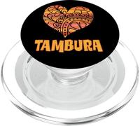 Love Tambura - Strumento a corda indiano, motivo mandala arancione PopSockets PopGrip per MagSafe