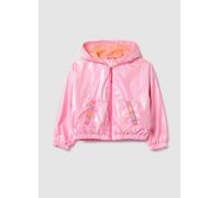 LOVE THERAPY, Giacca Antipioggia Glitterata Rosa Con Cappuccio Da Bambina Regular Fit, Rosa, Taglia: 4-5