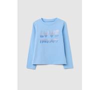LOVE THERAPY, Maglia Da Bambina In Cotone Elasticizzato Azzurra Regular Fit, Azzurro, Taglia: 8-9