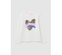 LOVE THERAPY, Maglietta Da Bambina In Cotone Bianco Regular Fit Con Paillettes, Bianco, Taglia: 9-10