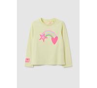 LOVE THERAPY, Maglietta Da Bambina In Misto Cotone Gialla Regular Fit Con Stamoa, Giallo, Taglia: 7-8