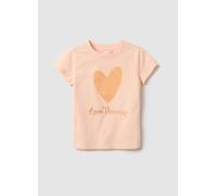 LOVE THERAPY, T-shirt In Cotone Elasticizzato Rosa Regular Fit Con Cuore Per Bambina, Rosa, Taglia: 5-6
