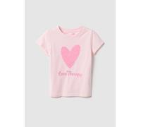 LOVE THERAPY, T-shirt In Cotone Elasticizzato Rosa Regular Fit Con Cuore Per Bambina, Rosa, Taglia: 6-7