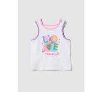 LOVE THERAPY, Tank Top Bianco In Cotone Elasticizzato Con Stampa Per Bambina Regular Fit, Bianco, Taglia: 5-6