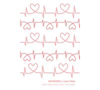 Love Tides Heart beats Notebook: Pink and Heartbeat Design on white front cover writing and notes Journal , Wide Ruled 6x9 inches 100 pages gift for family , kids, Lovers and everyone