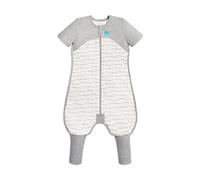 Love To Dream Pigiama in pile di cotone organico con gambe, 12-24 mesi, Bianco, Tessuto per temperature tutto l'anno (18-24°C), Coperta indossabile a maniche corte, Lavabile in lavatrice, Realizzata p