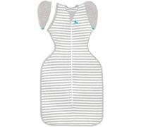 Love To Dream Sacco di transizione Swaddle Up, taglia media 6-8,5 kg, grigio, vestibilità aderente, ali staccabili con cerniera, 1,0 Tog (20-24°C), lavabile in lavatrice e doppia cerniera
