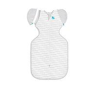 Love To Dream Sacco di transizione Swaddle Up, taglia media 6-8,5 kg, White Dreamer, vestibilità aderente, ali staccabili con cerniera, 1,0 Tog (20-24°C), lavabile in lavatrice e doppia cerniera