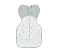 Love To Dream Swaddle Up, neonato 2,2-3,8 kg, vestibilità aderente bianca, favorisce un buon sonno, temperatura 1,5 Tog (18-24°C), lavabile in lavatrice e con doppia cerniera