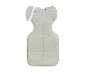 Love To Dream™ Swaddle UP™ Transition Bag, Large 8.5-11 kg, Bees Olive, Snug Fit, Zip-Off Wings, 2.5 Tog For 16-20°C Temp, Machine Washable Quilted Stretch Cotton, 2 Zips, Easy Nappy Change