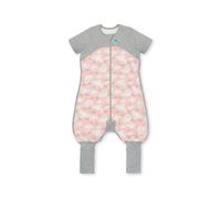 Love To Dream Tuta da notte biologica, tessuto ideale per temperature miti (20-24°C), design a maniche corte, coperta indossabile, Colomba Rosa, 2 (24-36 Months)