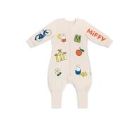 Love To Dream Tuta da Notte Maniche Lunghe, 1.0 TOG Coperta Indossabile in Cotone con Gambe, Motivo Miffy Betulla, Piedi 2-in-1 per Neonati e Bambini, 4 Anni