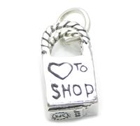 Love to Shop charm in argento sterling .925 x 1 ciondoli per borse Shopping