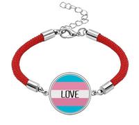 Love Transgender LGBT Support Lucky Red String Bracelet Braccialetto in corda fatto a mano