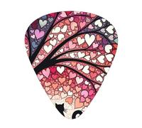 Love-Tree-Cats-Couple - Confezione da 12 plettri per chitarra con 3 spessori e scatola portaoggetti, plettri in ABS per basso elettrico