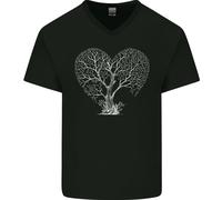 Love Tree Heart Arborista Ecologia Ambiente Maglietta In Cotone A V Per Uomo