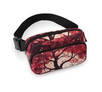 Love Tree Marsupio per donne e uomini, marsupio regolabile casual per viaggi, sport, escursionismo, bianco, 20 x 13 cm, Bianco, 7.9x5.1inches