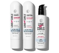Love Ur Curls Set Di Shampoo E Balsamo Senza Profumo Con Crema Stilizzatore Per Riccioli Tutto In Uno, Sistema Di Riparazione A 3 Passi, 200 Ml