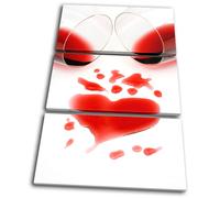 Love Wine Glass Heart TREBLE TELA parete arte foto stampa