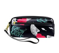Love Wings with Follow Your Heart - Astuccio grande capacità, organizer per cancelleria per studenti, astuccio a doppio strato con cerniera, astuccio per cosmetici con manico, Multicolore
