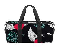 Love Wings with Follow Your Heart Borsa sportiva da palestra Fitness Allenamento Borsone da viaggio Borsa Tote Borsa Attrezzature Borsa per donne uomini, Multicolore, 17.7x9x9 inches