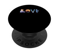 Love Winter icone sci e snowboard PopSockets PopGrip Adesivo