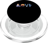 Love Winter icone sci e snowboard PopSockets PopGrip per MagSafe