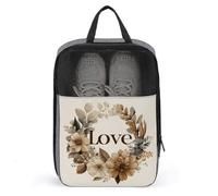 Love with Floral Wreath - Borsa per scarpe da viaggio, uso quotidiano, anti-polvere, porta scarpe da golf