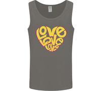 Love Word Art Forma Cuore contro la Guerra Hippy Uomo Canotta Maglia
