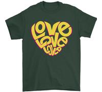 Love Word Art Forma Cuore contro la Guerra Hippy Uomo T-Shirt 100% Cotone