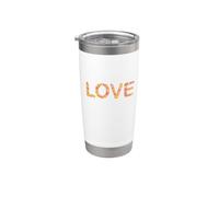 Love Word - Lettere floreali rosa e gialle Bicchiere termico in acciaio inox doppia parete