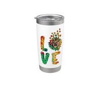 Love Yorkshire Terrier Dog Sunflower Tie Dye Funny Puppy Bicchiere termico in acciaio inox doppia parete