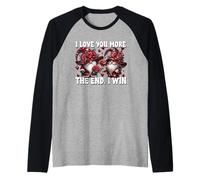 Love You More The End I Win Floral Rose Flower GNOME Couple Maglia con Maniche Raglan