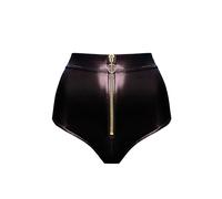 LOVE YOU SEXY Culotte e Parigamba Mutandina Elastica a Vita Alta delle Donne in Pelle Artificiale con Cerniera Davanti, Mutandine Blush Rosa, L