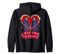 Love You to Death Valentine Sarcastic Funny Adult Humor Felpa con Cappuccio