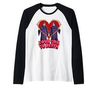 Love You to Death Valentine Sarcastic Funny Adult Humor Maglia con Maniche Raglan