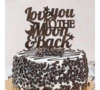 Love You To The Moon And Back Mr & Mrs Cake Toppers Silhouette Romantico Sposa e sposo Topper per torta per fidanzamento Bride to Be Party Decor Bridal Shower Regali Legno