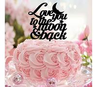 Love You To The Moon Mr And Mrs Wedding Cake Toppers Acrilico Nero Personalizzare Romantico Sposa & Groom Cake Topper Per Fidanzamento Sposa To Be Decorazioni per feste Regali di fidanzamento per