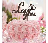 Love You - Topper per torta in legno con scritta "Mr and Mrs", rustico, per matrimonio, fidanzamento, matrimonio, matrimonio, fidanzamento, matrimonio, fidanzamento, regalo per coppia